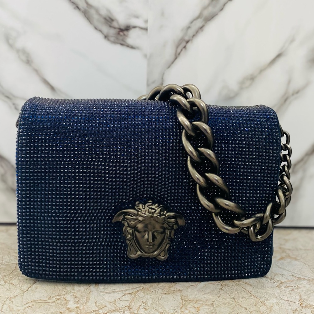Versace Gold Palazzo Sultan Medusa Swarovski Crystal.